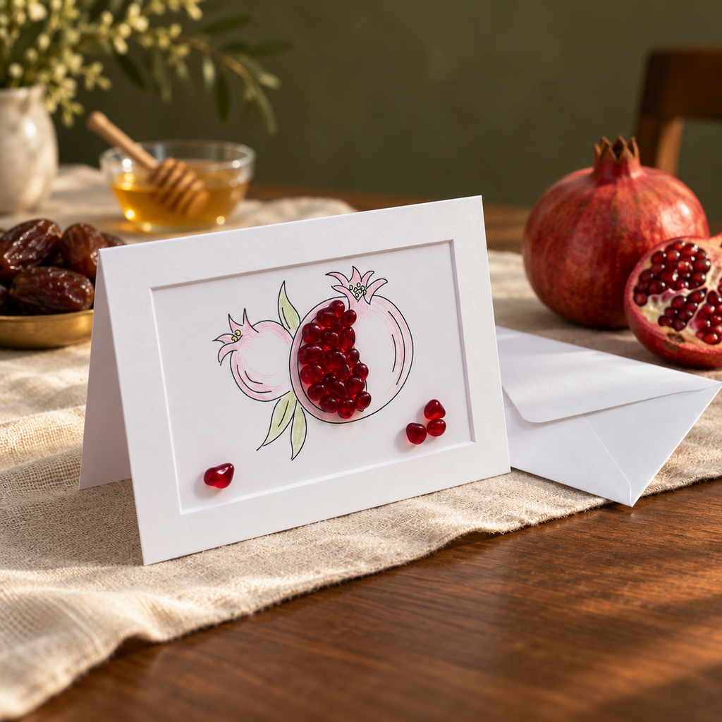 Sea Glass Pomegranate Greeting Card