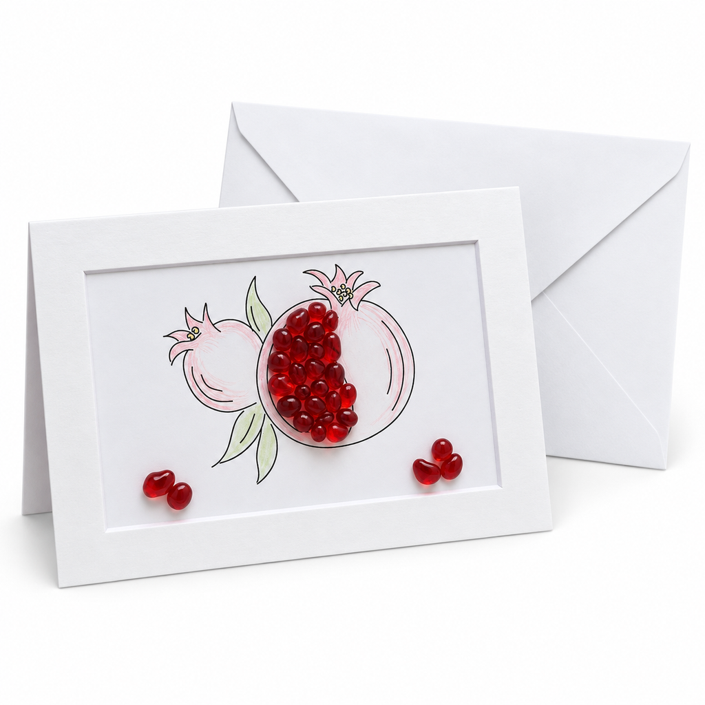 Sea Glass Pomegranate Greeting Card