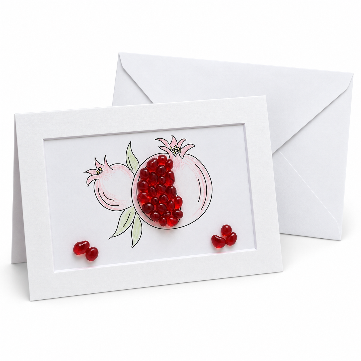 Sea Glass Pomegranate Greeting Card