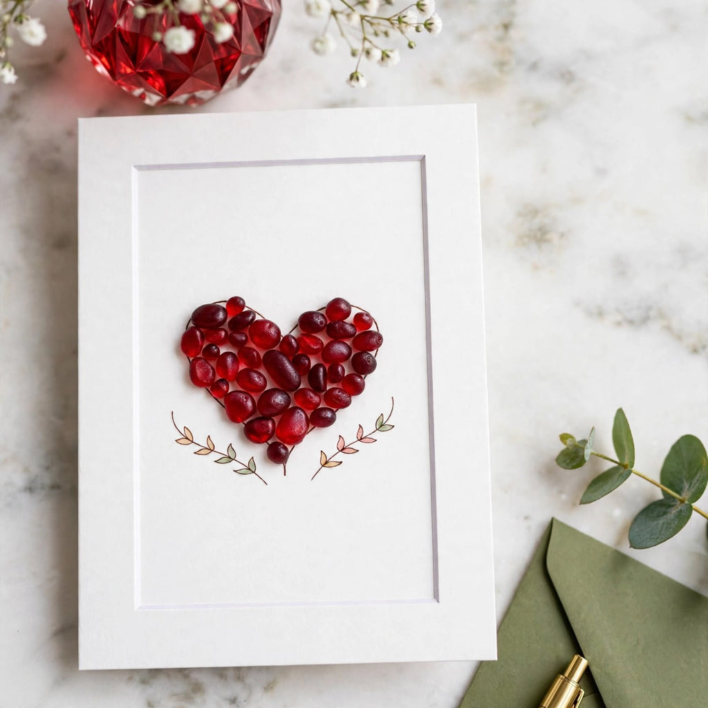 Sea Glass Red Filled Heart Greeting Card