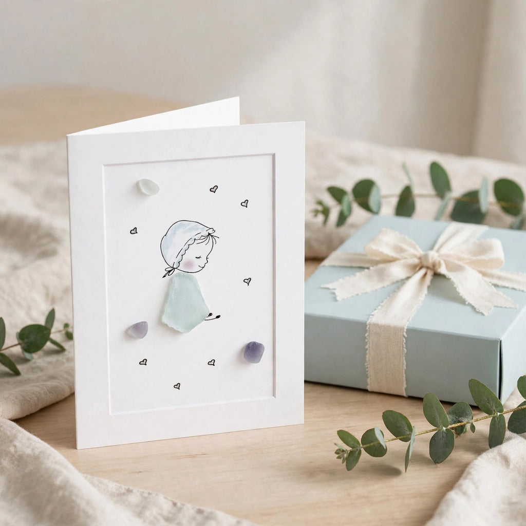 Sea Glass Baby Boy Greeting Card