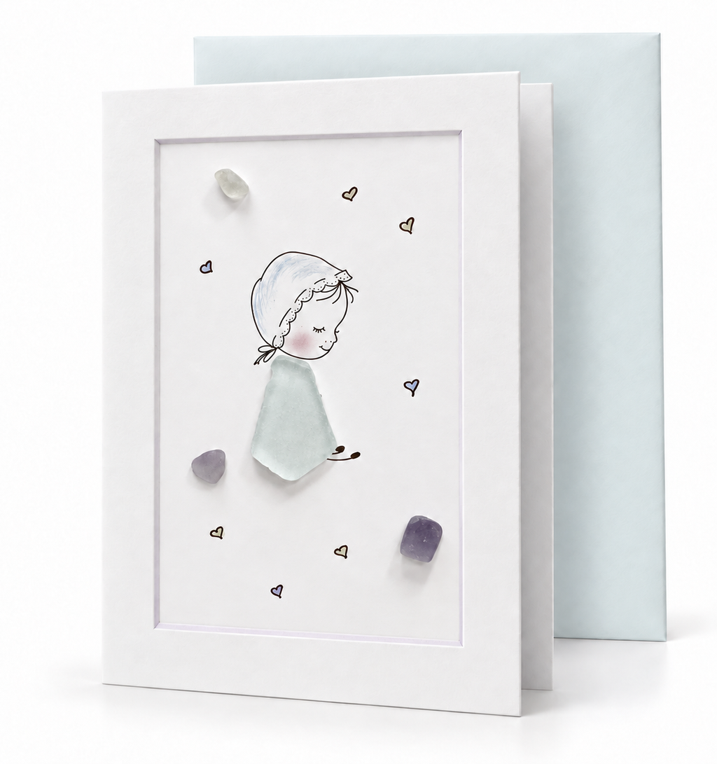 Sea Glass Baby Boy Greeting Card