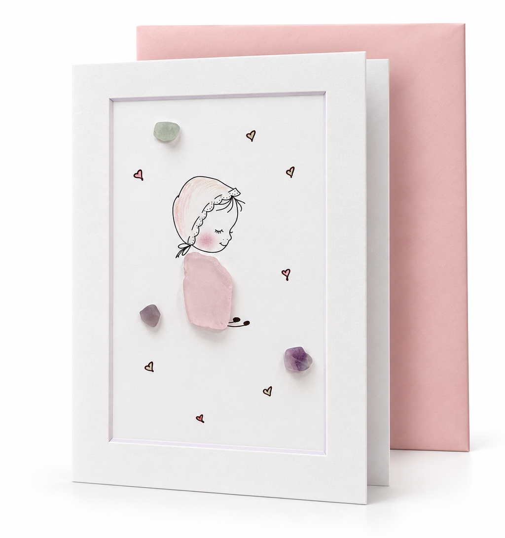 Sea Glass Baby Girl Greeting Card