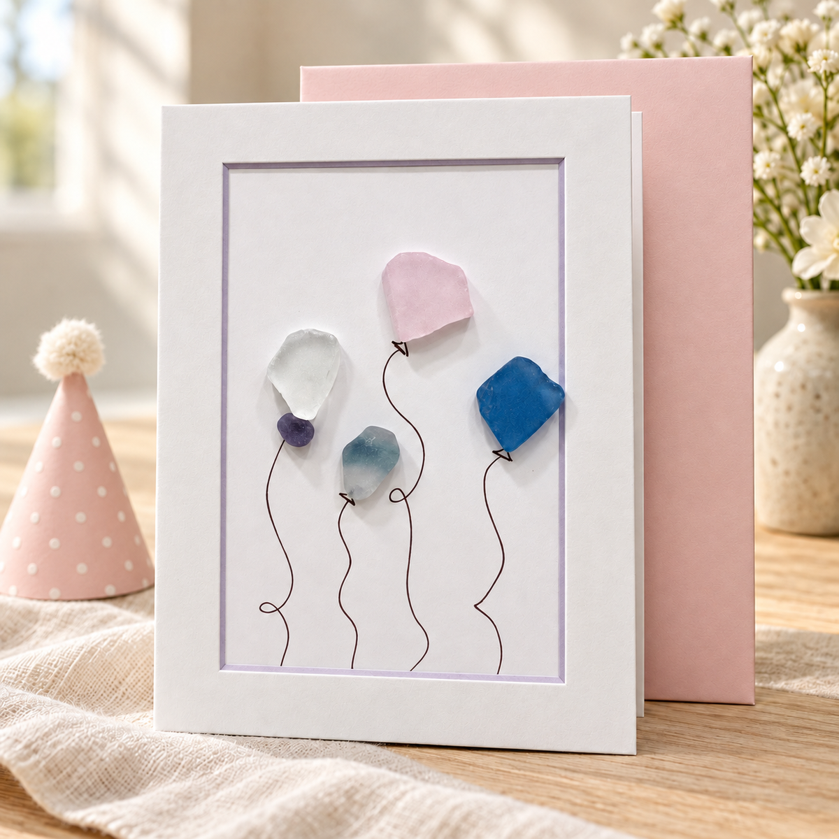 Sea Glass Balloons Greeting Card