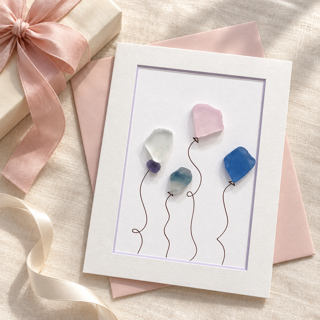 Sea Glass Balloons Greeting Card