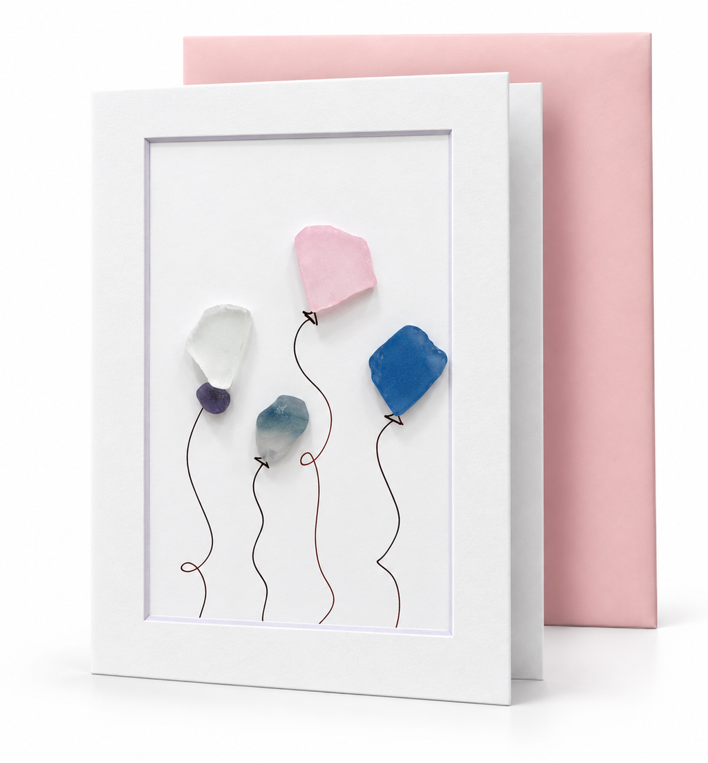 Sea Glass Balloons Greeting Card