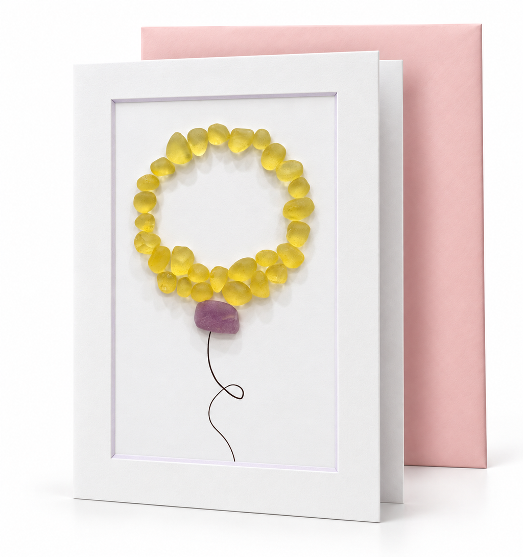 Sea Glass Singe Balloon Greeting Card