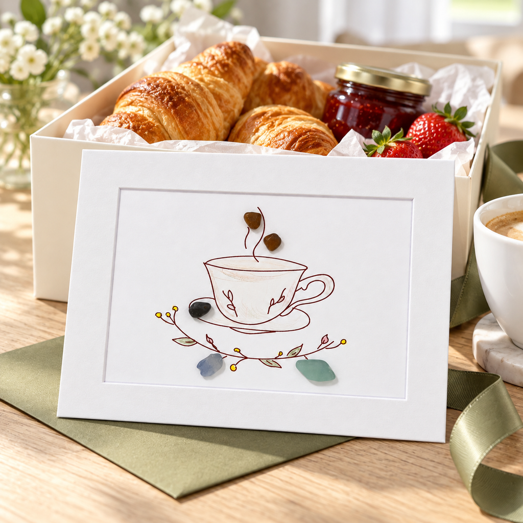 Sea Glass Coffee Greeting Card