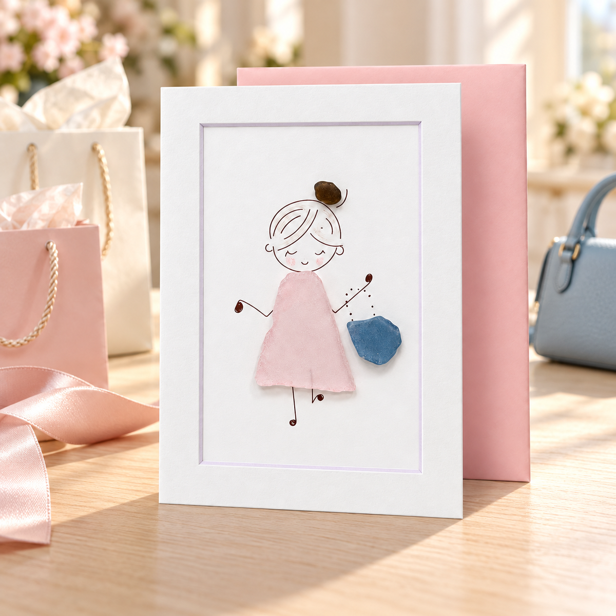 Sea Glass Shopping Greeting Card