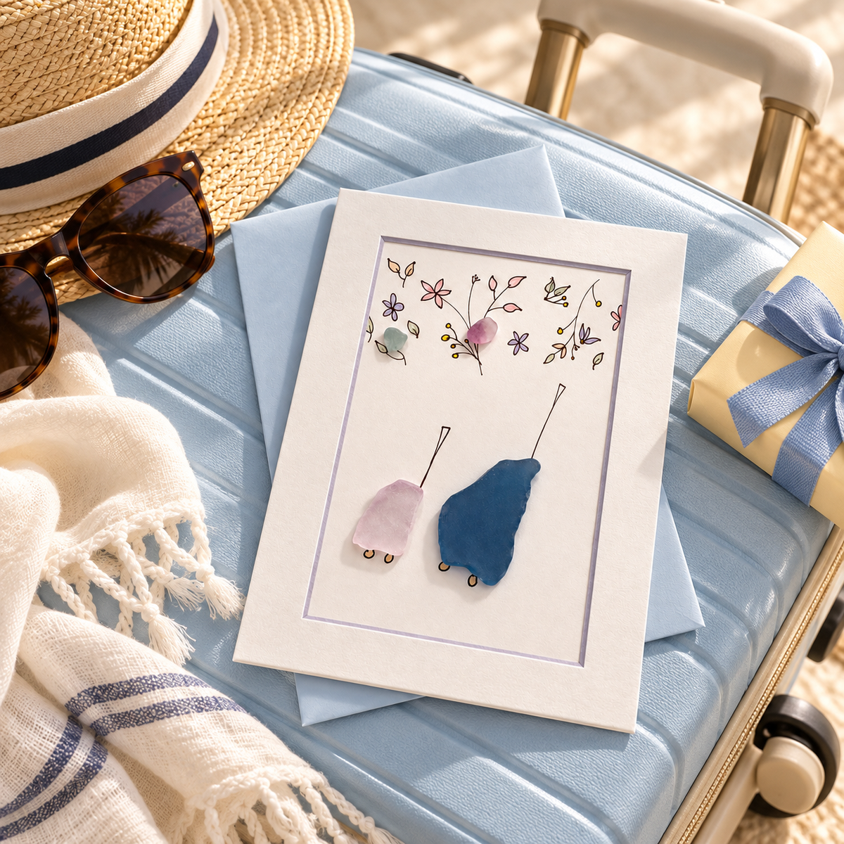 Sea Glass Travel Greeting Card